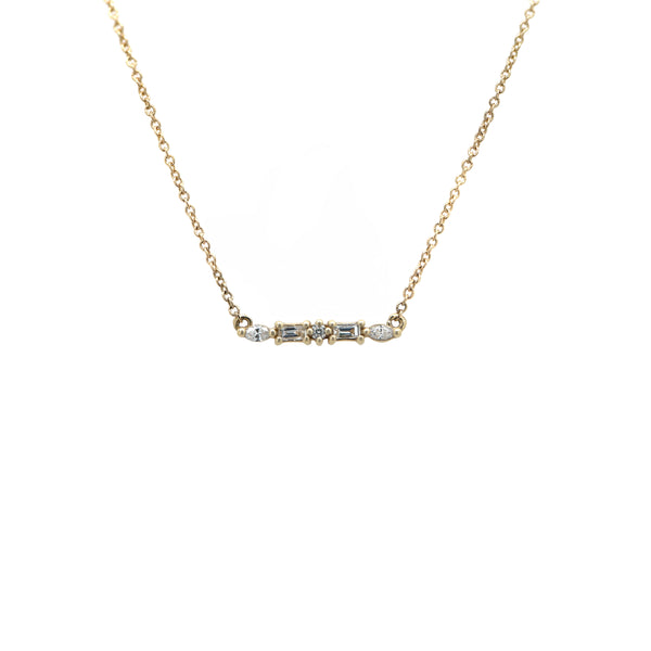 Tiny Diamond Bar Necklace