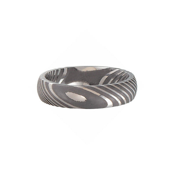 Damascus Steel Twisted Dome Band