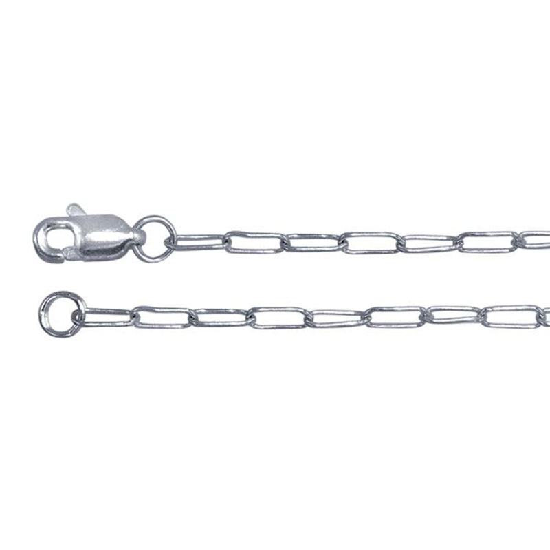 Silver Elongated Oval Cable Chain