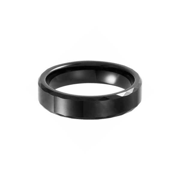 Faceted Edge Tungsten Band