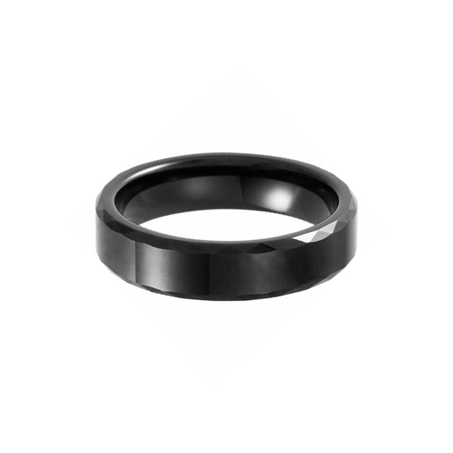 Faceted Edge Tungsten Band