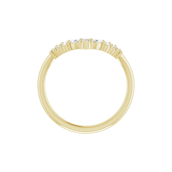 Round and Marquise Diamond Contour Band