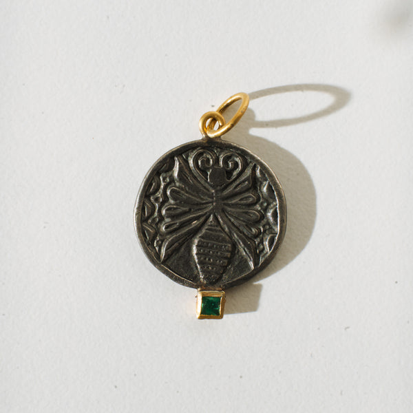 Bee Emerald Pendant