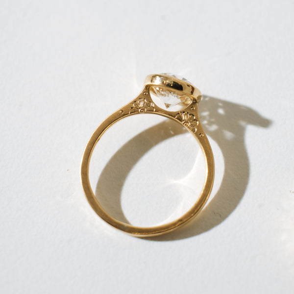 Engraved Iona Ring - 2ct Round Diamond