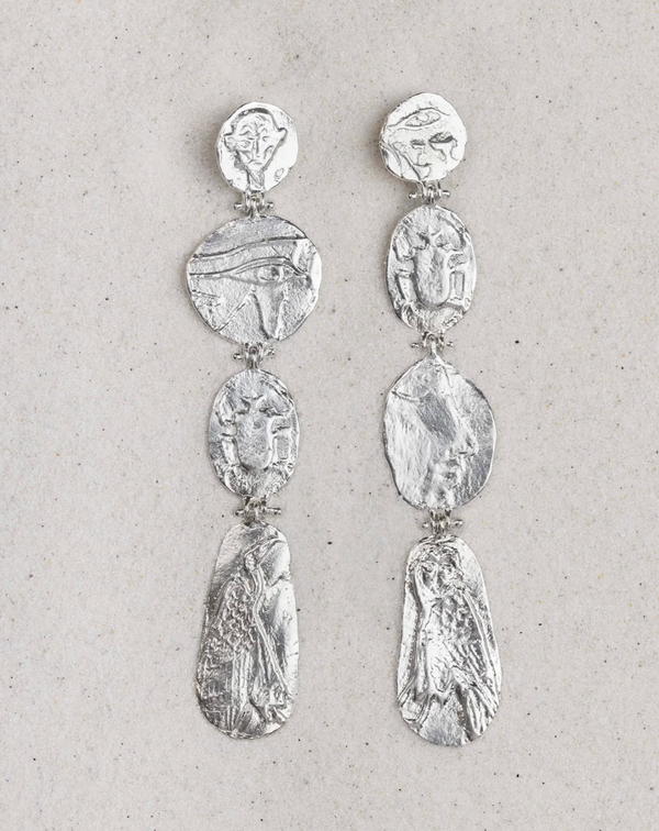 Talisman Silver Statement Earrings