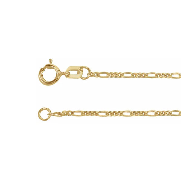 Gold 1.28mm Figaro Chain