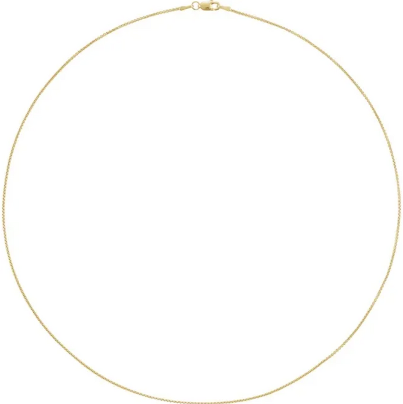 Gold 1mm Rounded Box Chain