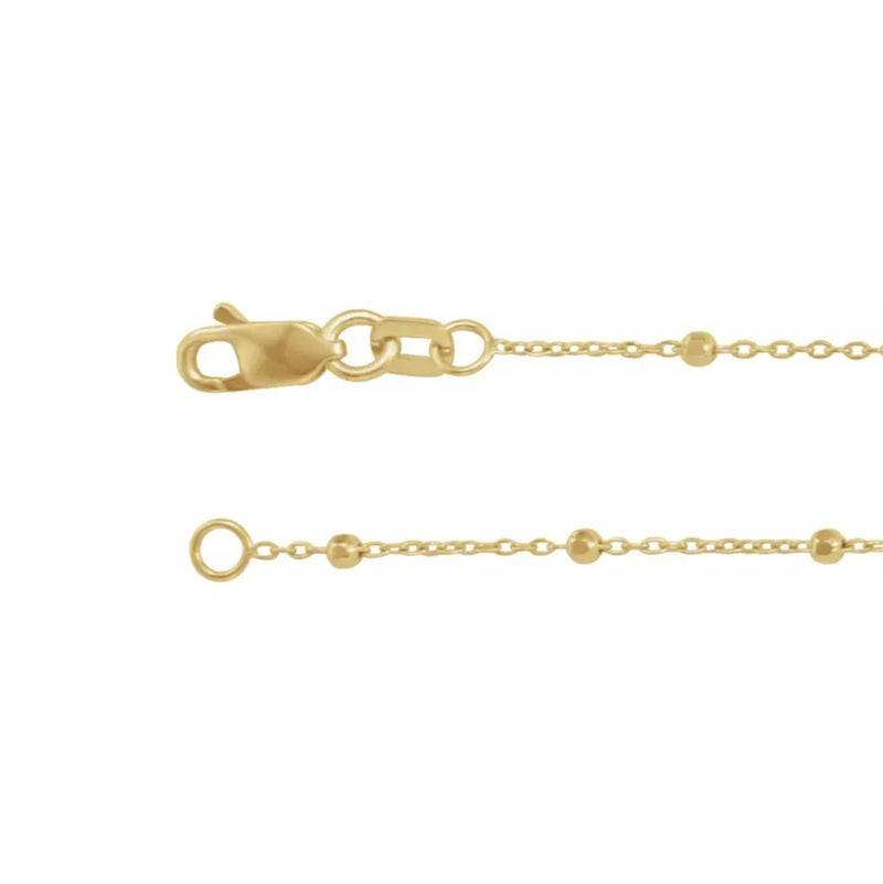 Gold .85mm Beaded Cable Chain