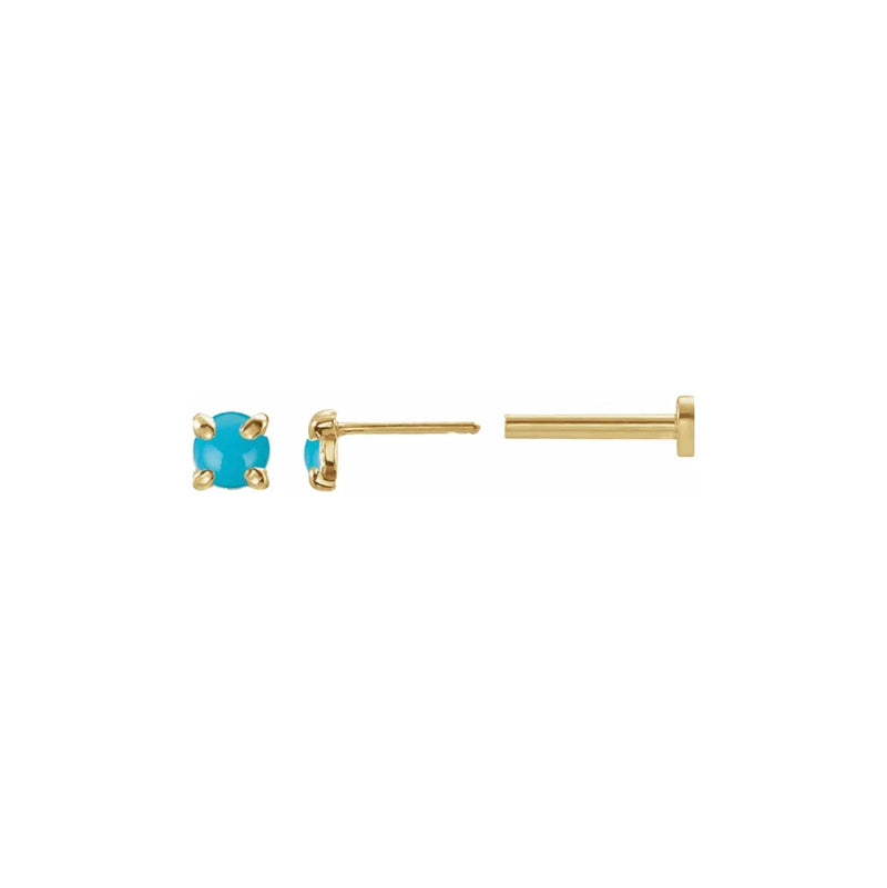 Turquoise Flatback Single Stud