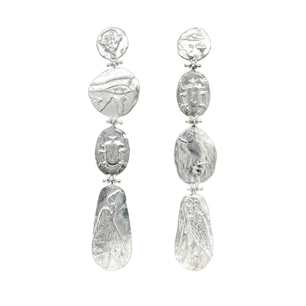Talisman Silver Statement Earrings