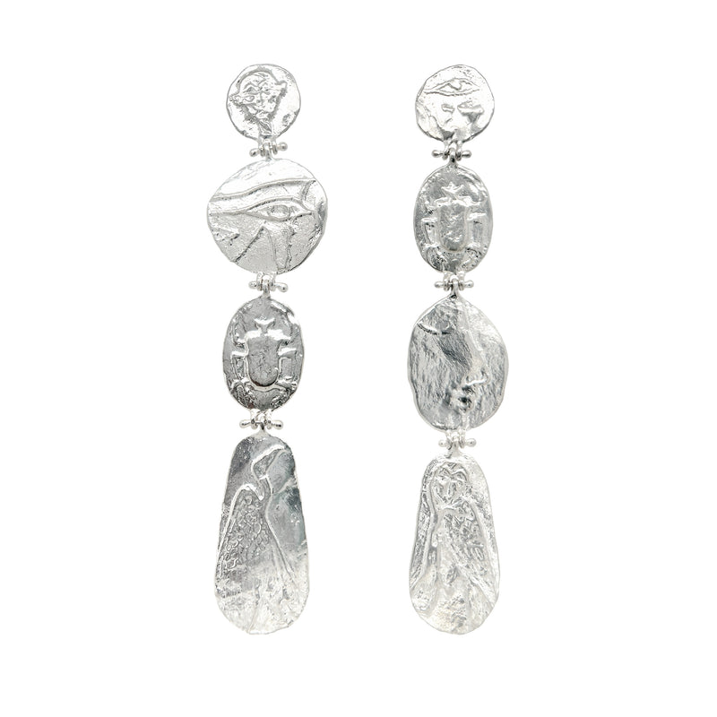 Talisman Silver Statement Earrings