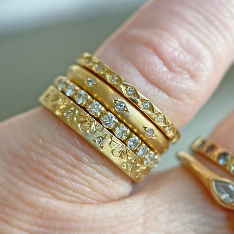 Floral Engraved Band