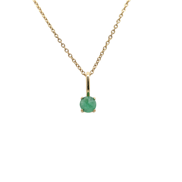 May Emerald Prong Charm