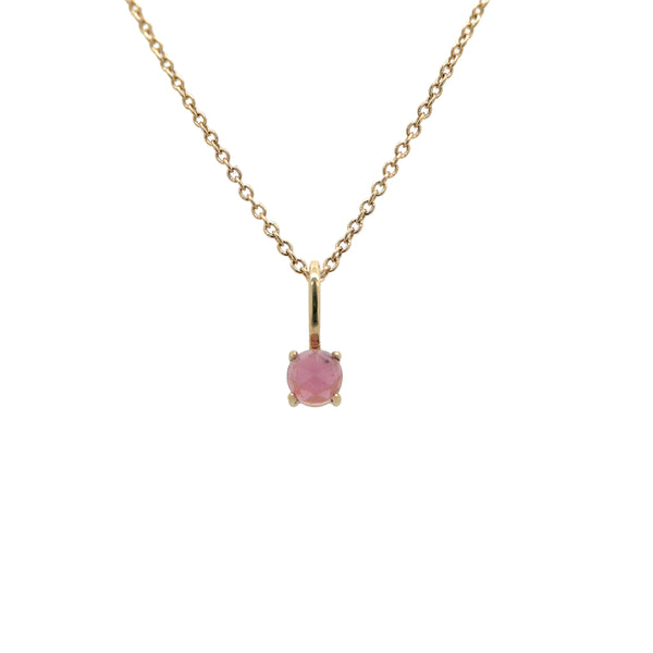 October Pink Tourmaline Prong Charm