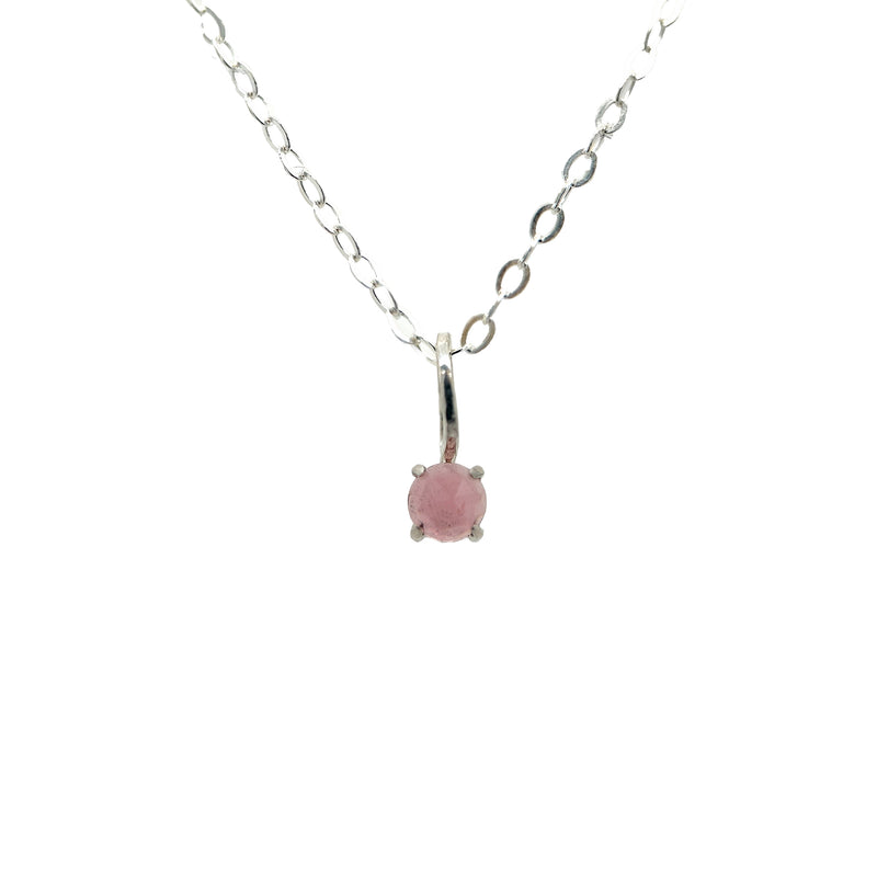 October Pink Tourmaline Prong Charm