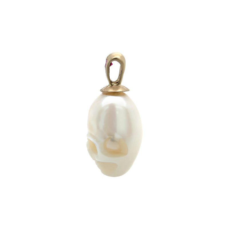 Large Pearl Skull Charm