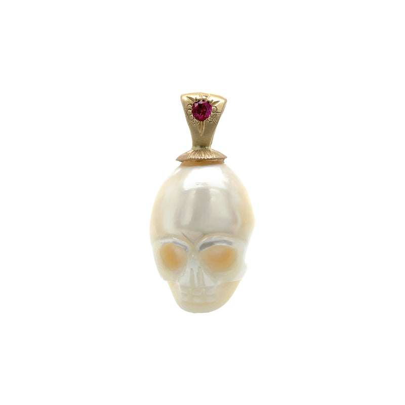 Large Pearl Skull Charm