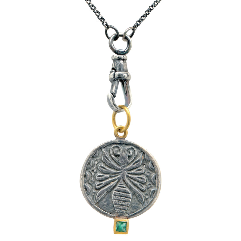 Bee Emerald Pendant