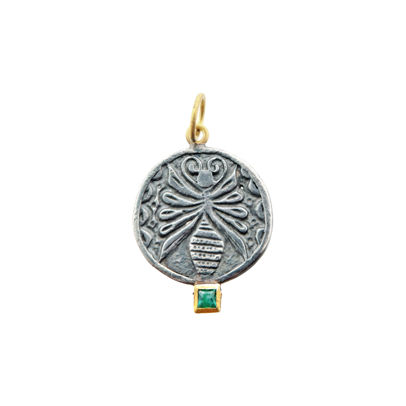 Bee Emerald Pendant