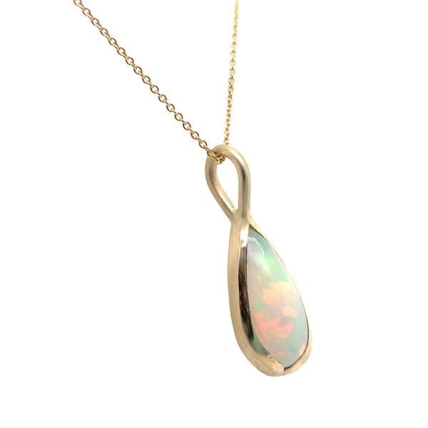 Teardrop Ethiopian Opal Pendant