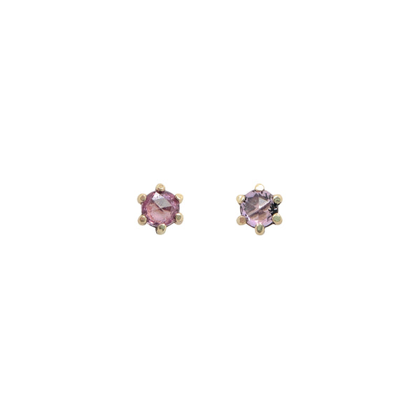 3mm Pink Sapphire Gold Prong Studs