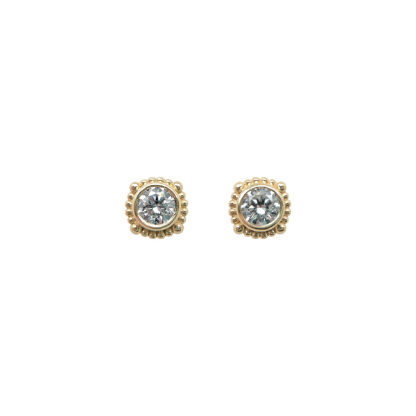 1/2ct Lab Diamond Gold Bezel Studs