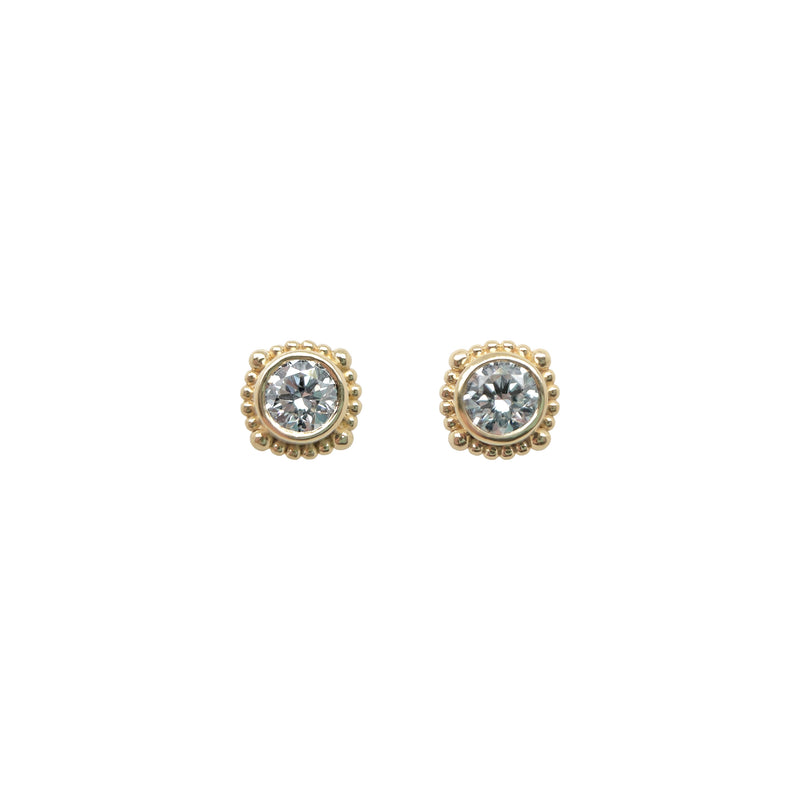 1/2ct Lab Diamond Gold Bezel Studs