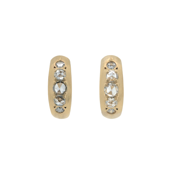 Chunky Rosecut Gold Hoops