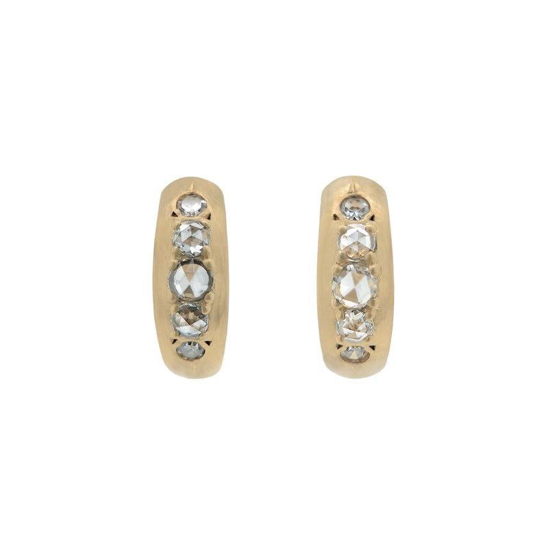 Chunky Rosecut Gold Hoops