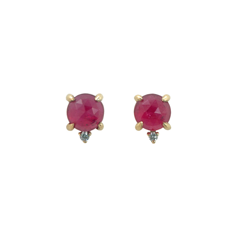 Ruby & Diamond Duo Studs
