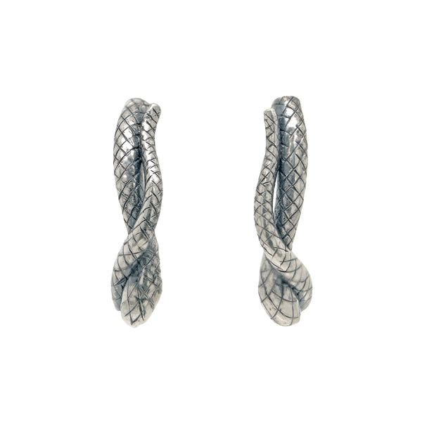 Silver Serpentine Hoops
