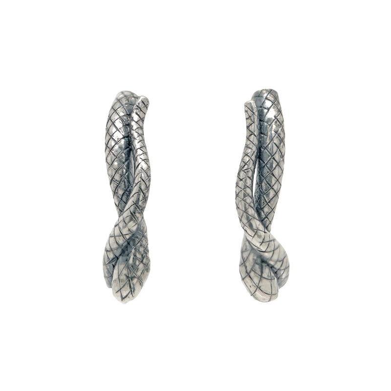 Silver Serpentine Hoops