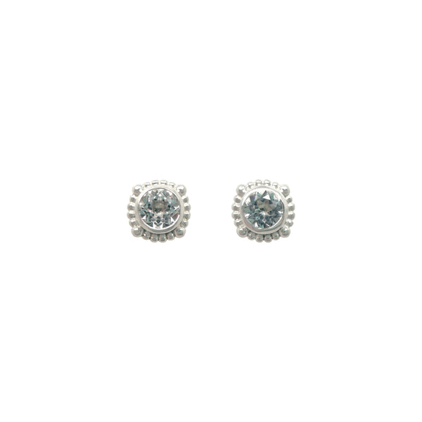 5mm White Topaz Silver Studs
