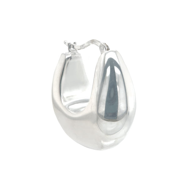 Silver Taper Chunky Hoops