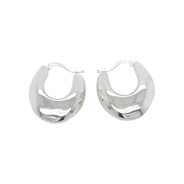 Silver Taper Chunky Hoops