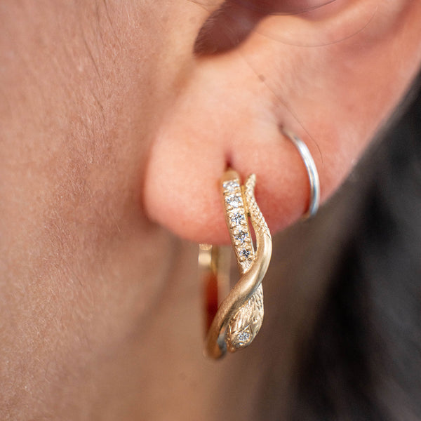 Gold Serpentine Hoops