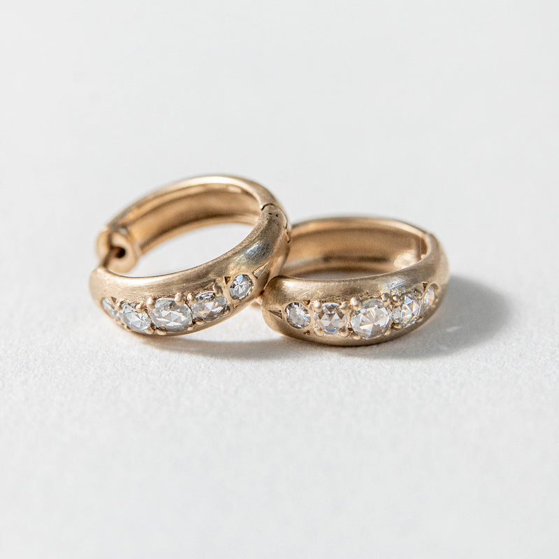 Chunky Rosecut Gold Hoops