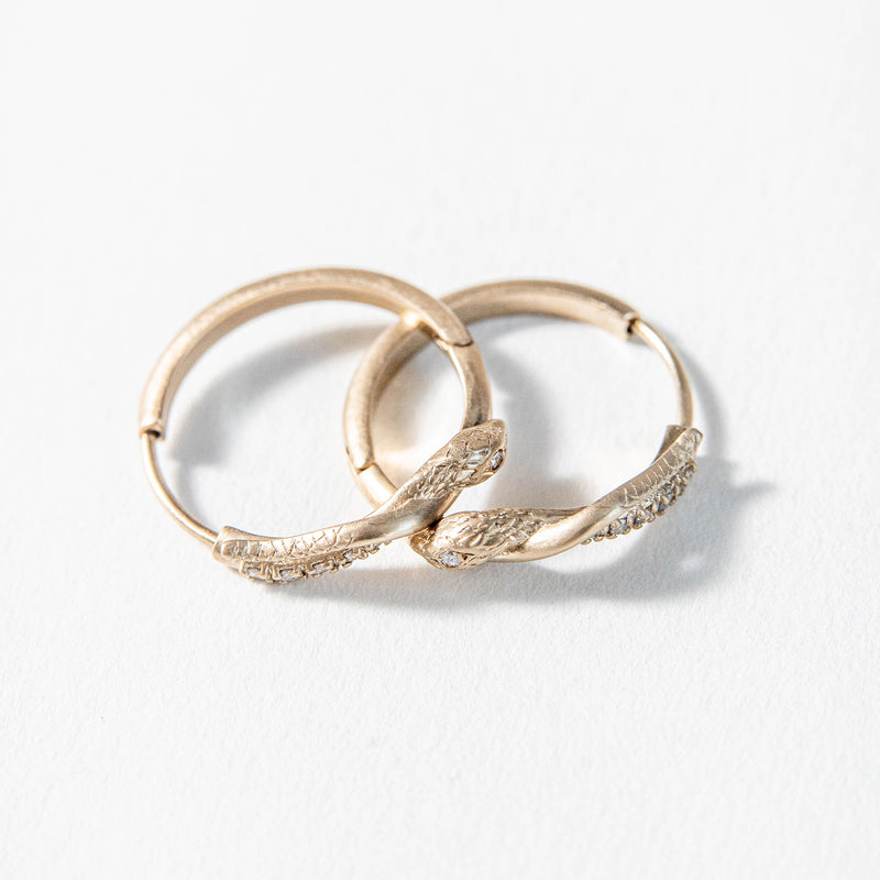 Gold Serpentine Hoops