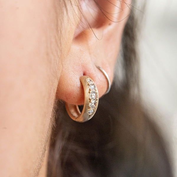 Chunky Rosecut Gold Hoops