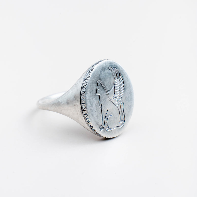 Winged Cat Sigil Ring