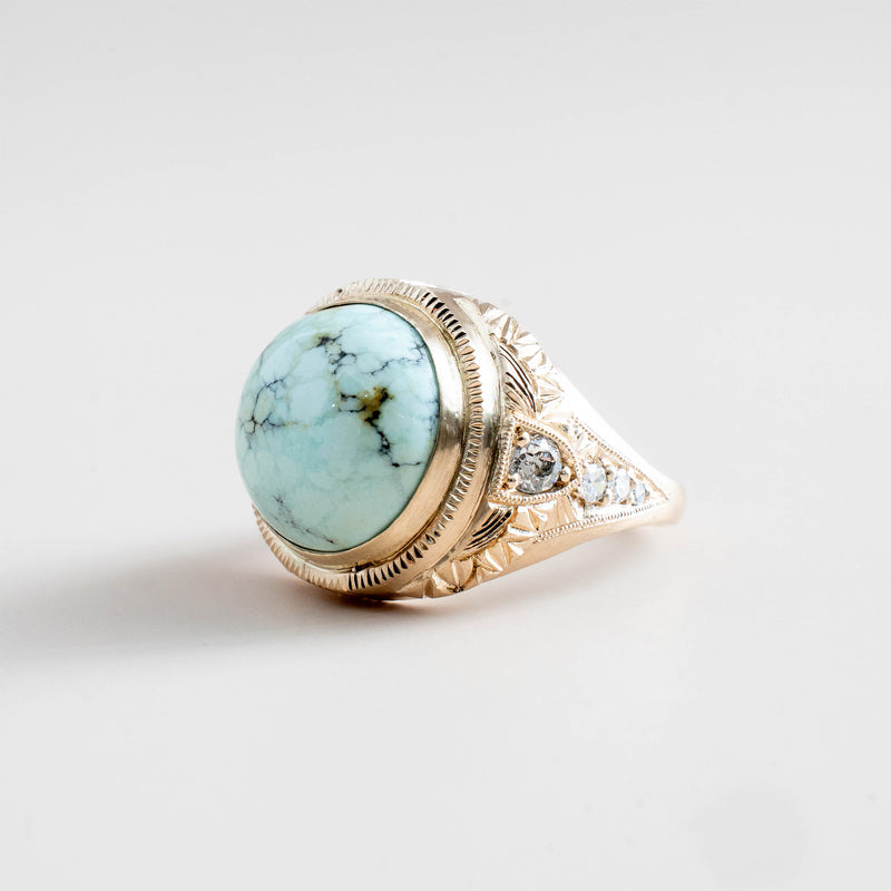 Variscite Engraved Ring