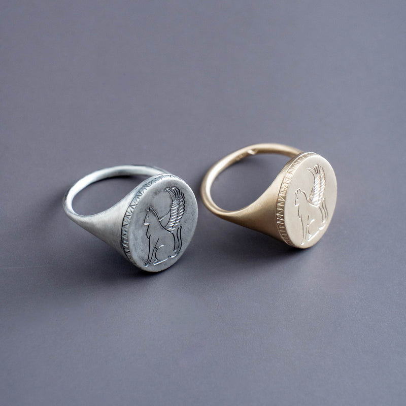 Winged Cat Sigil Ring