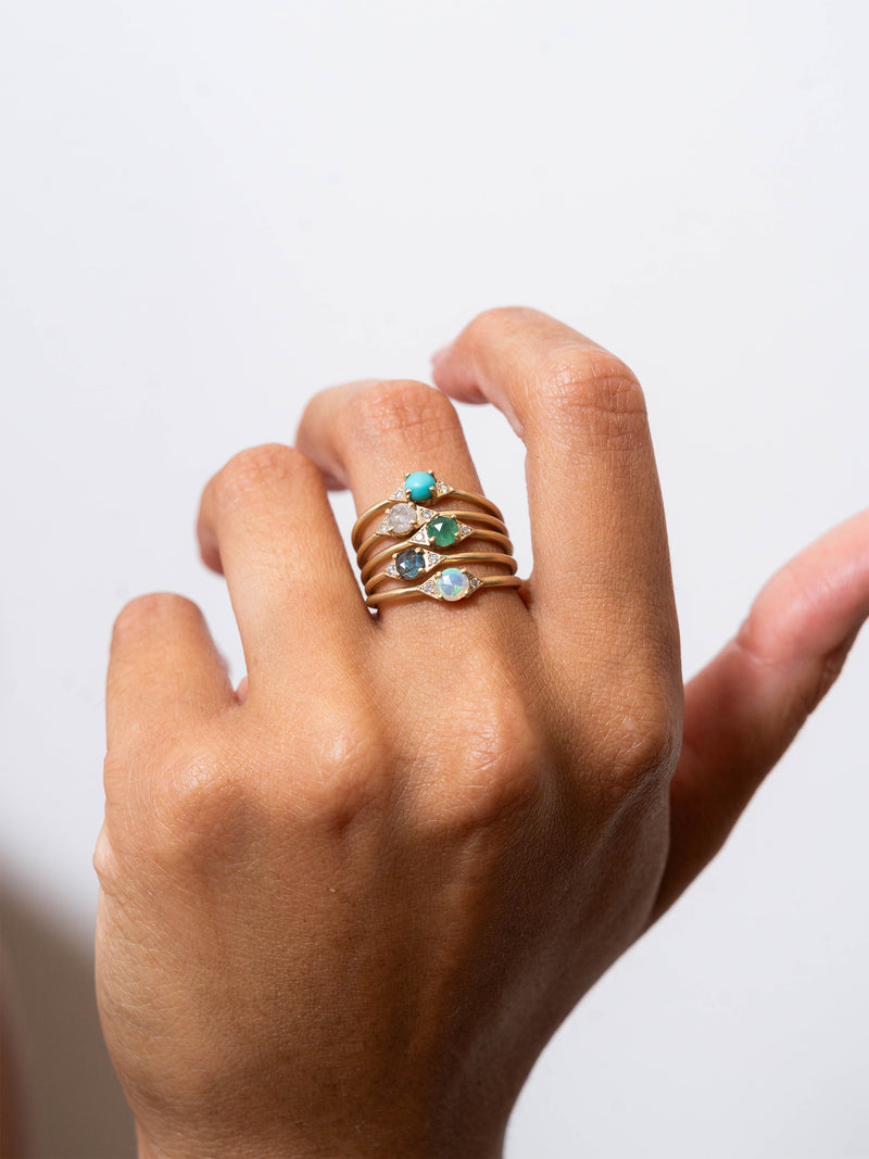 Turquoise Aster Stacking Ring