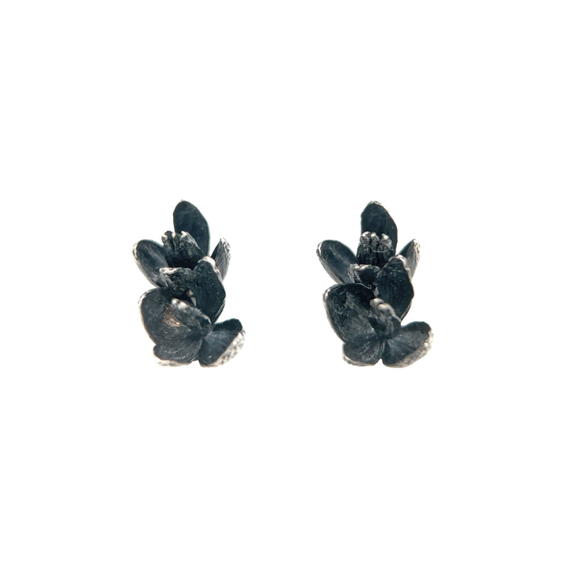 Patina Cedar Flowers Double Post Earrings