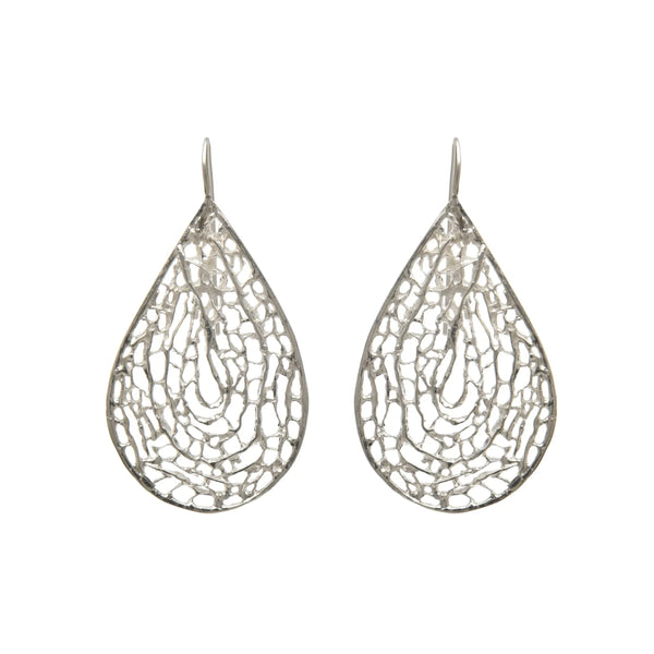 Silver Large Sea Fan Earrings