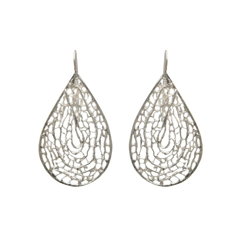 Silver Large Sea Fan Earrings
