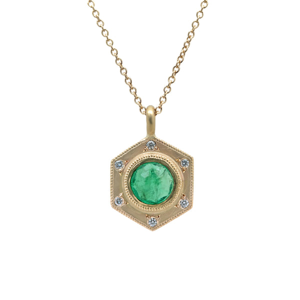Emerald Hex Necklace
