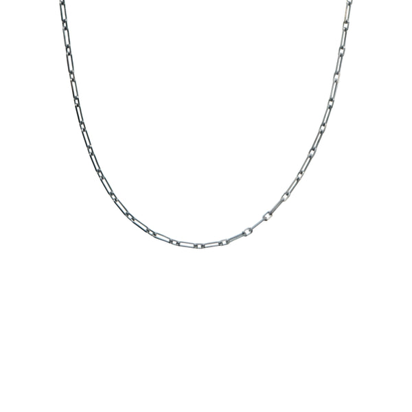Silver Oval Bevel Long & Short Chain