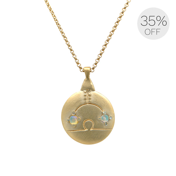 Libra October Zodiac Necklace