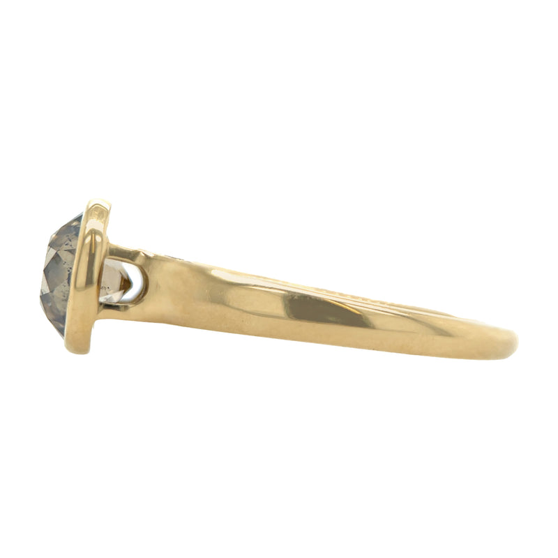 Floating Bridge Basket Ring - 1.53ct Old Euro Champagne Diamond